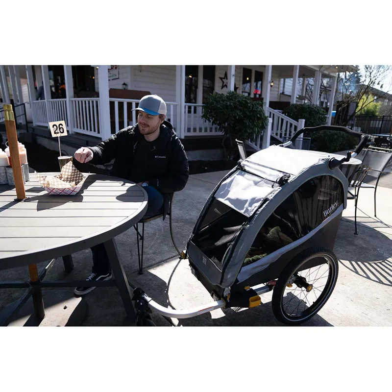 Burley DLite X Child Double Trailer/Stroller - Sage Green-6