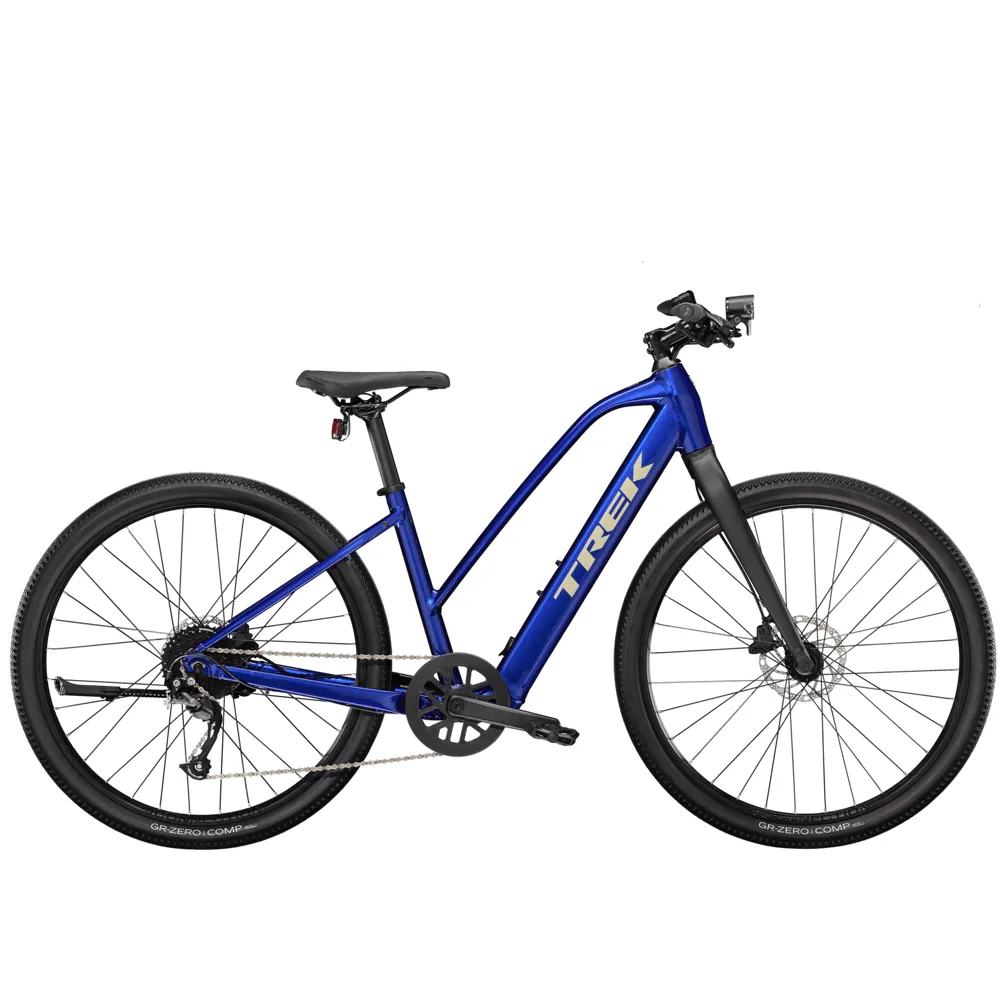 uPRISE Bikes Trek Dual Sport+ 2 Stagger 252 Electric Hybrid Bike - Hex Blue | Price match, 365 day return s, 18-Month Warranty, Finance Available & Free UK Delivery
