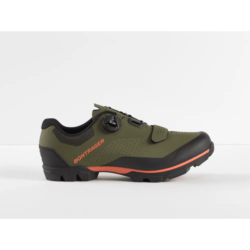 uPRISE Bikes Bontrager Foray MTB Shoes - Olive Grey/Orange | Price match, 365 day return s, 18-Month Warranty, Finance Available & Free UK Delivery