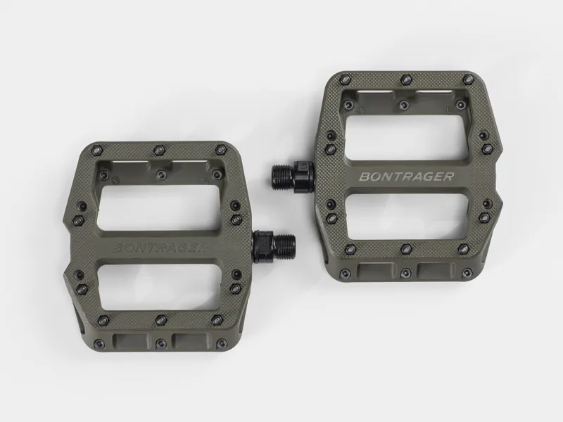 Bontrager Line Elite Flat Pedals - 9/16 - Olive Grey-1