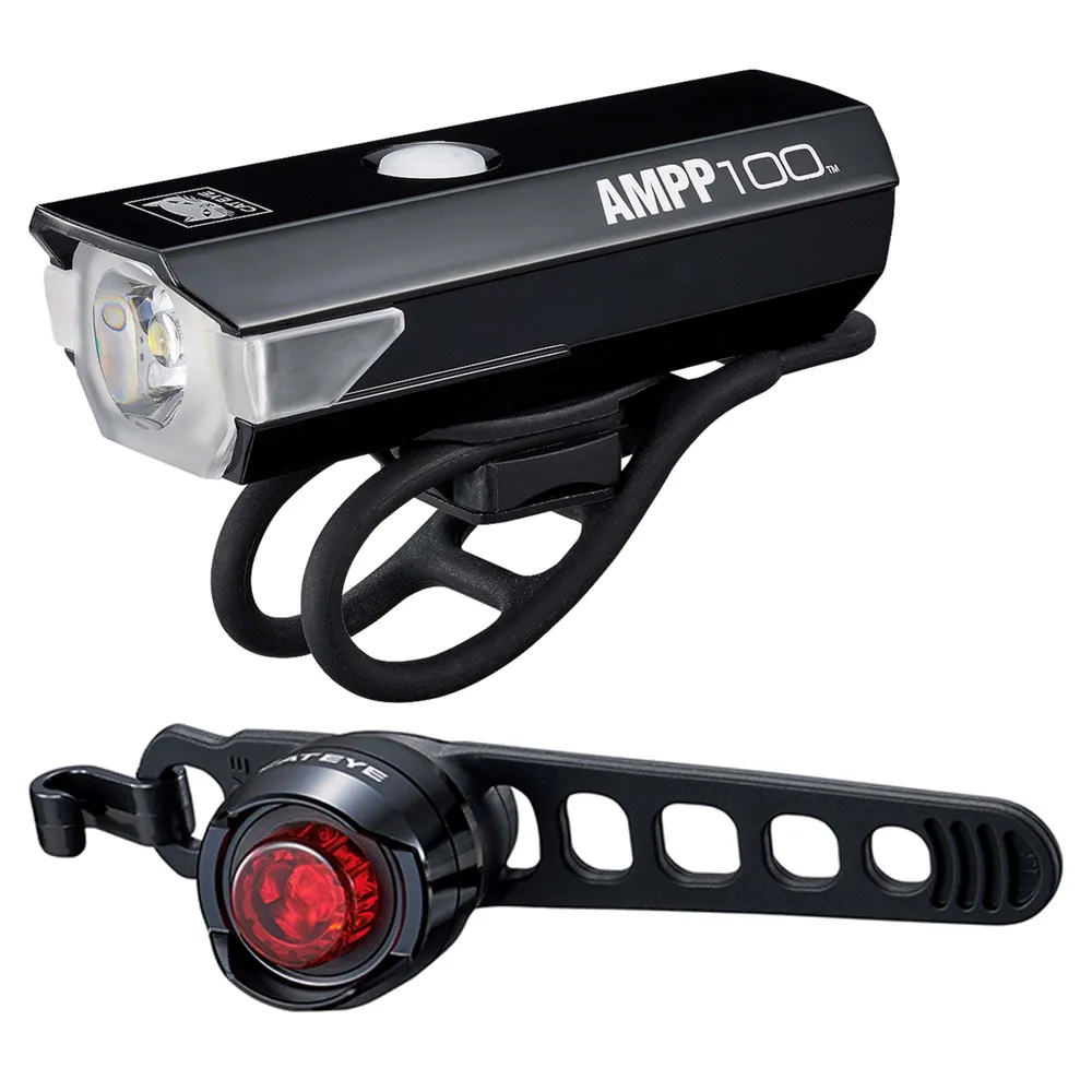 uPRISE Bikes Cateye AMPP 100 / Orb Rechargeable Bike Light Set | Price match, 365 day return s, 18-Month Warranty, Finance Available & Free UK Delivery