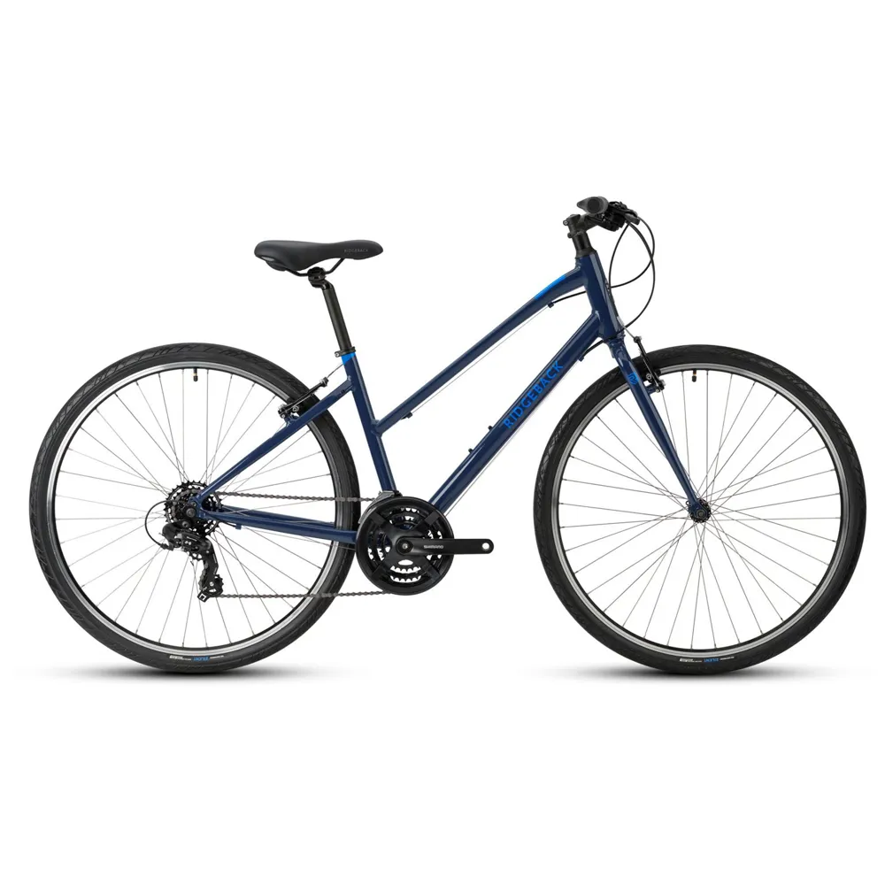 uPRISE Bikes Ridgeback Motion Open Frame 2025 Women's Hybrid Bike - Navy | Price match, 365 day return s, 18-Month Warranty, Finance Available & Free UK Delivery