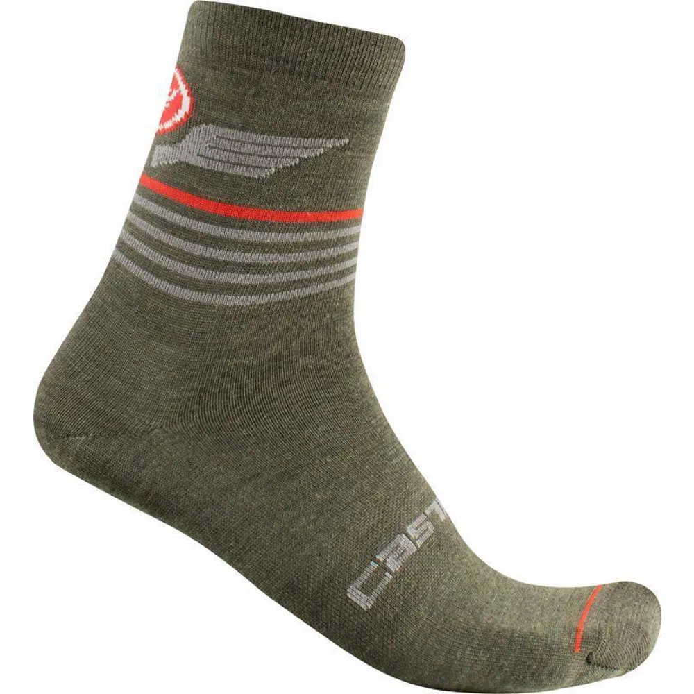 uPRISE Bikes Castelli Lancio 15 Socks - Military Green | Price match, 365 day return s, 18-Month Warranty, Finance Available & Free UK Delivery
