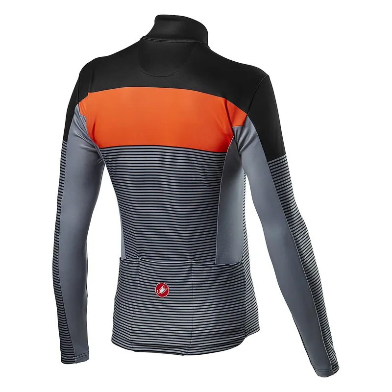 Castelli Marinaio FZ Long Sleeve Jersey - Light Black/Orange -1