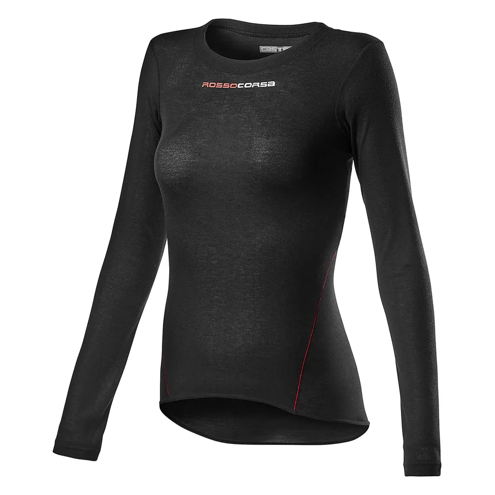 uPRISE Bikes Castelli Prosecco Tech Womens Long Sleeve Base Layer - Black | Price match, 365 day return s, 18-Month Warranty, Finance Available & Free UK Delivery