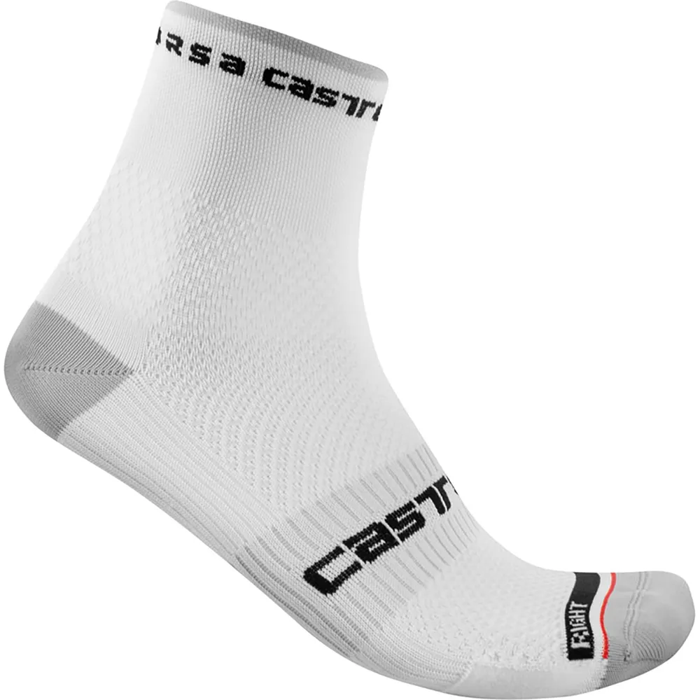 uPRISE Bikes Castelli Rosso Corsa Pro 9 Socks - White | Price match, 365 day return s, 18-Month Warranty, Finance Available & Free UK Delivery