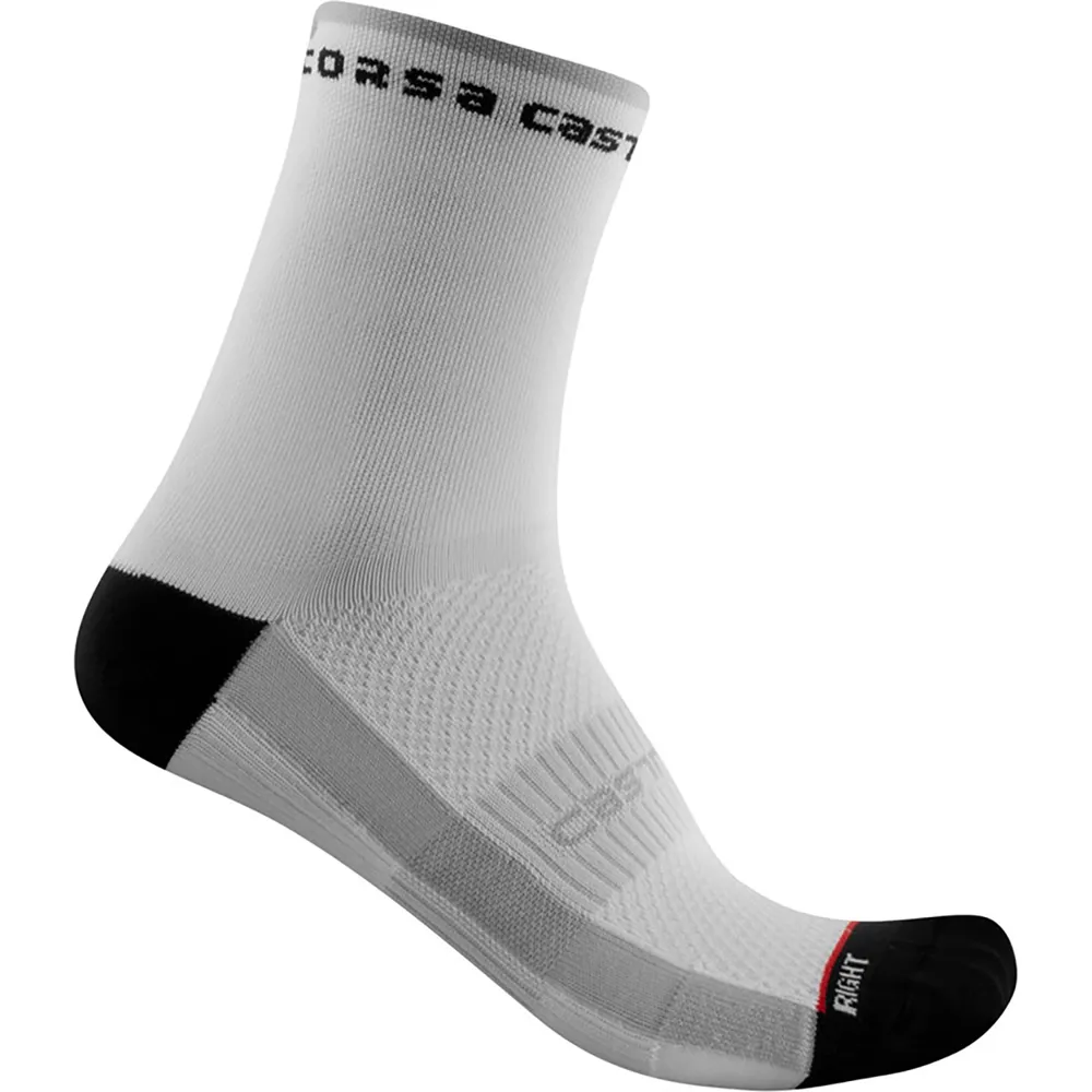uPRISE Bikes Castelli Rosso Corsa 11 Women's Socks - Black/White | Price match, 365 day return s, 18-Month Warranty, Finance Available & Free UK Delivery