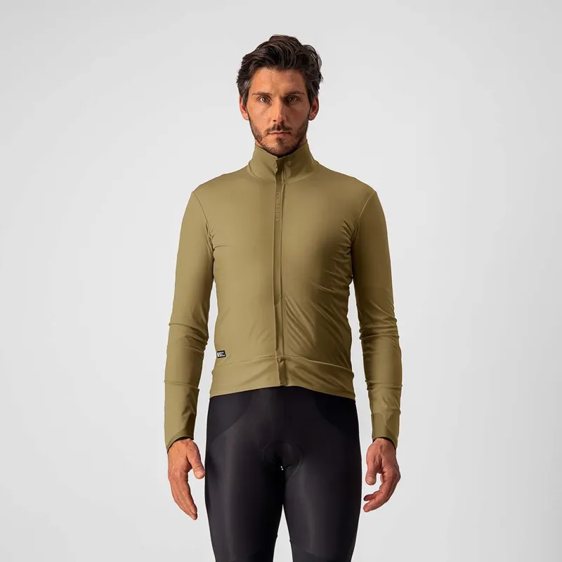 Castelli Elite RoS Men's Windproof Jacket - Olive Green/Red