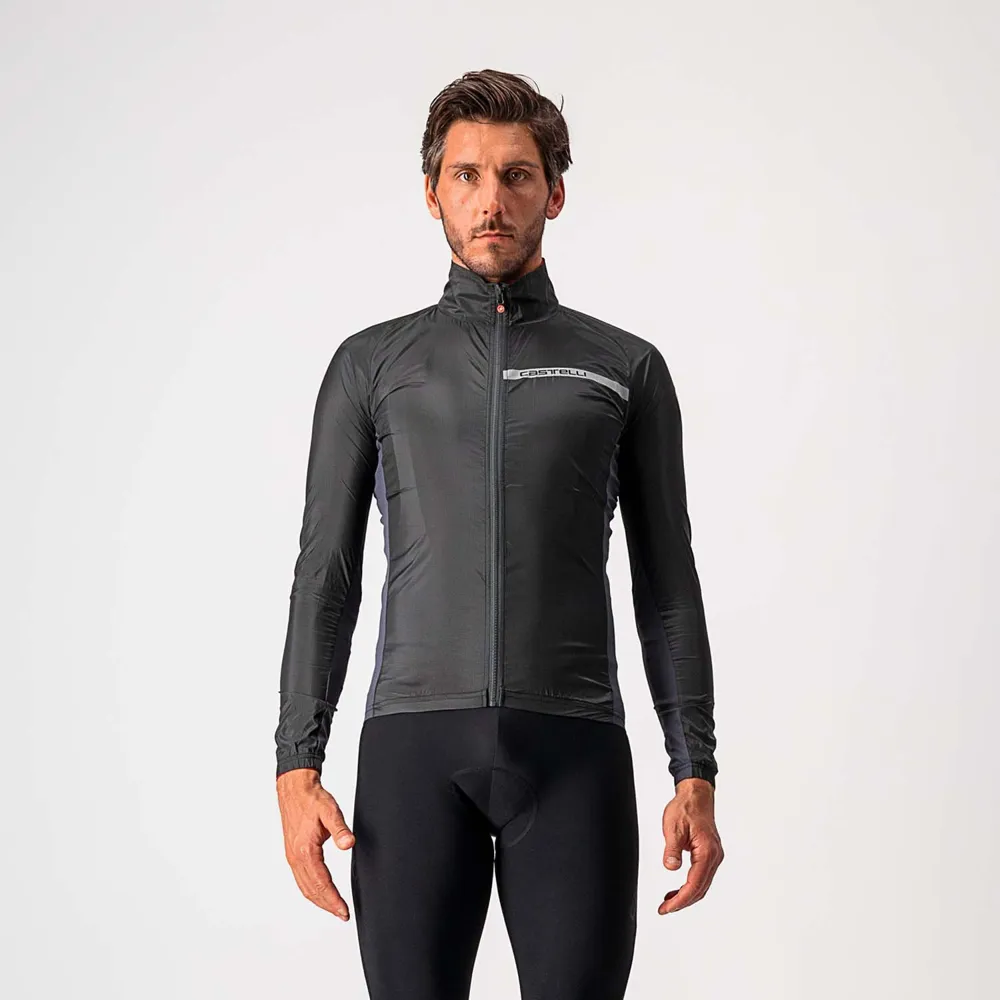 uPRISE Bikes Castelli Squadra Men's Stretch Showerproof Jacket - Light Black/Grey | Price match, 365 day return s, 18-Month Warranty, Finance Available & Free UK Delivery