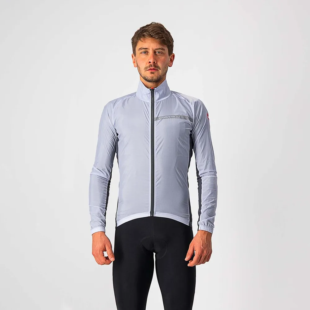 uPRISE Bikes Castelli Squadra Men's Stretch Showerproof Jacket - Silver Grey/Grey | Price match, 365 day return s, 18-Month Warranty, Finance Available & Free UK Delivery