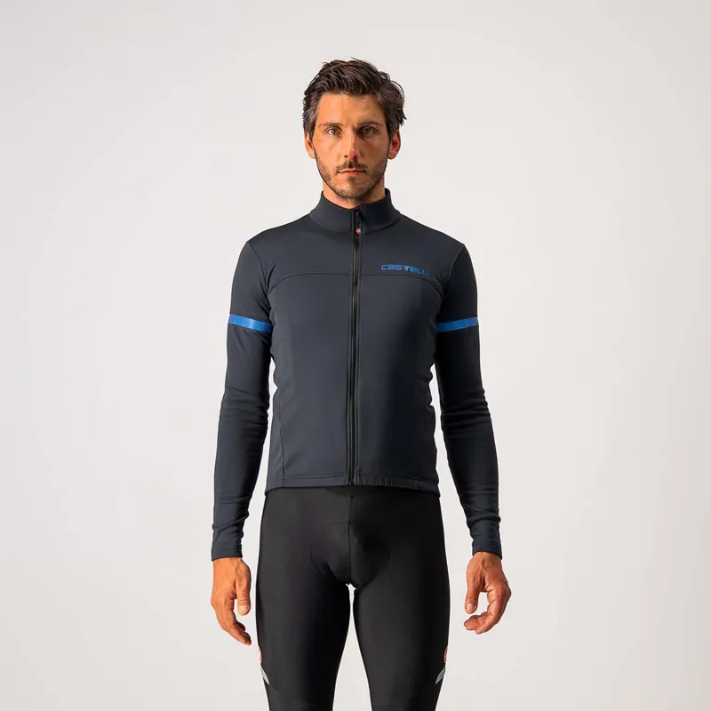 Castelli Fondo 2 Men's Long Sleeve Jersey - Black/Blue Reflex