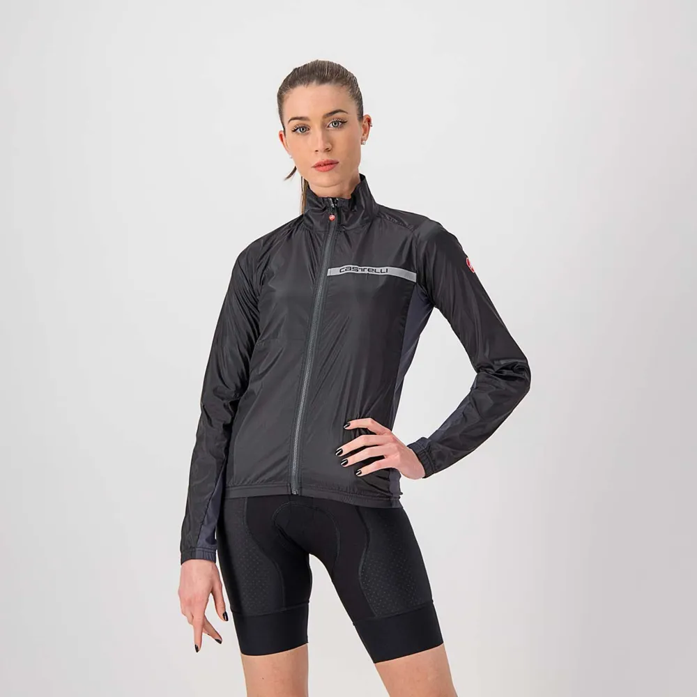 uPRISE Bikes Castelli Squadra Stretch Women's Showerproof Jacket - Black/Grey | Price match, 365 day return s, 18-Month Warranty, Finance Available & Free UK Delivery