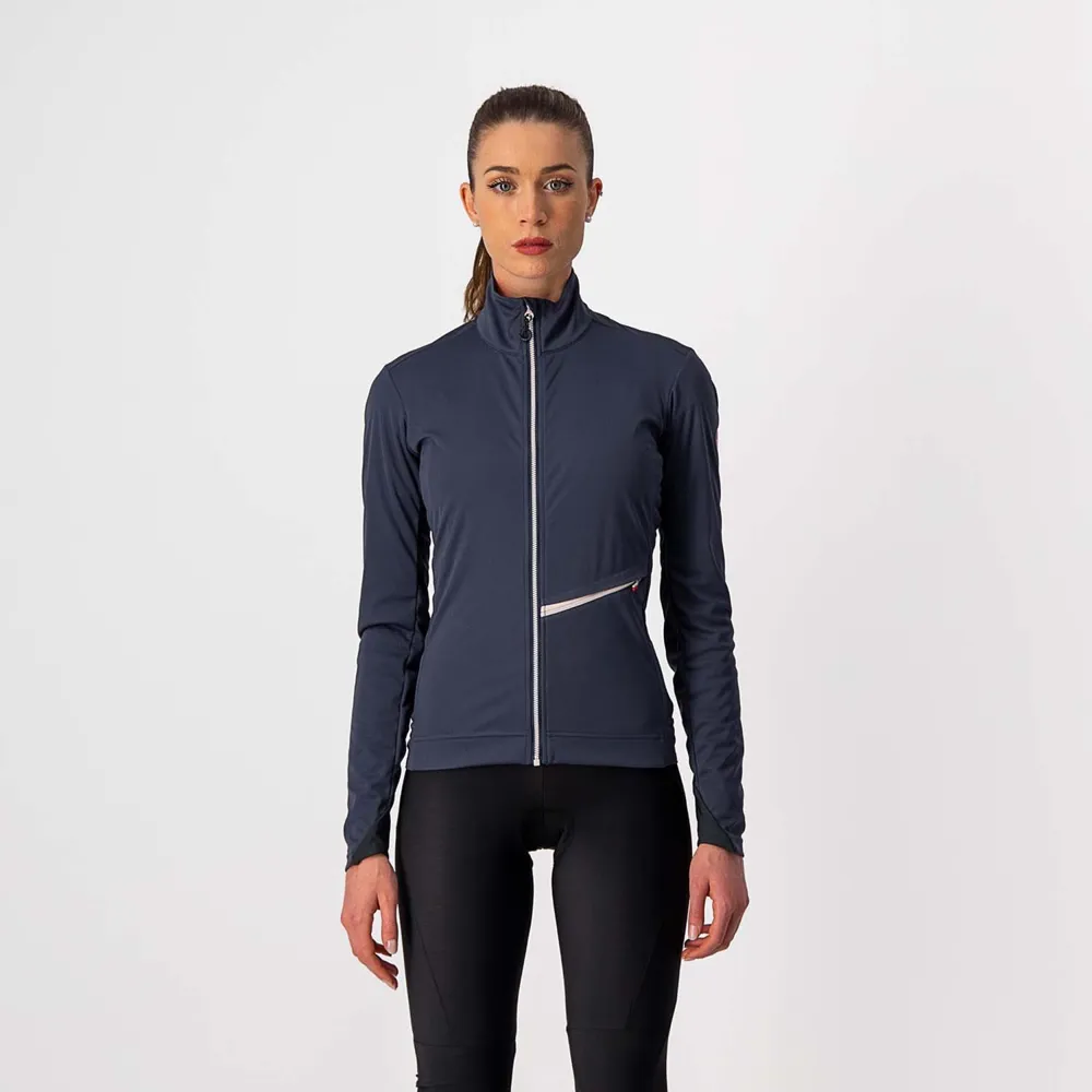 uPRISE Bikes Castelli Go Women's Windproof Jacket - Dark Steel Blue/Soft Pink | Price match, 365 day return s, 18-Month Warranty, Finance Available & Free UK Delivery
