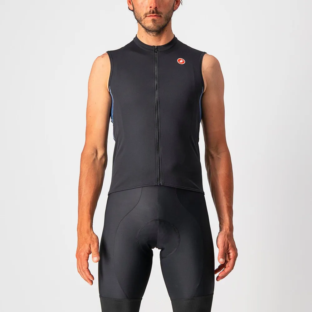 uPRISE Bikes Castelli Entrata VI Men's Sleeveless Jersey - Black/Blue/Pop Orange | Price match, 365 day return s, 18-Month Warranty, Finance Available & Free UK Delivery