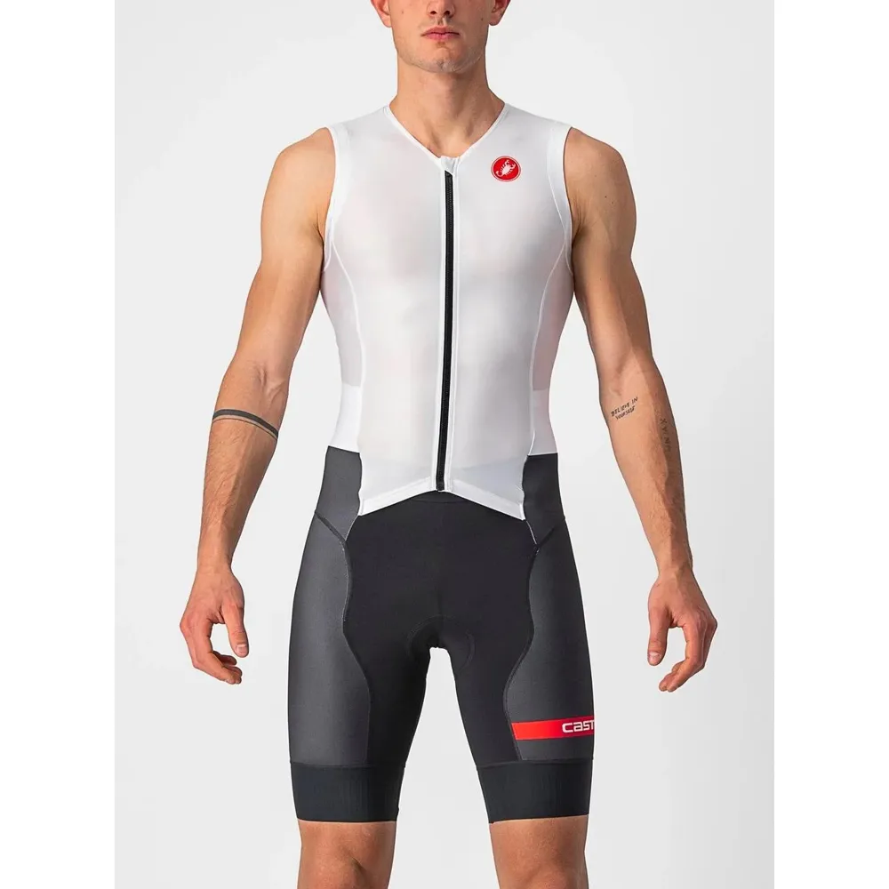 uPRISE Bikes Castelli Free Sanremo 2 Men's Sleeveless Tri Suit - White/Black | Price match, 365 day return s, 18-Month Warranty, Finance Available & Free UK Delivery