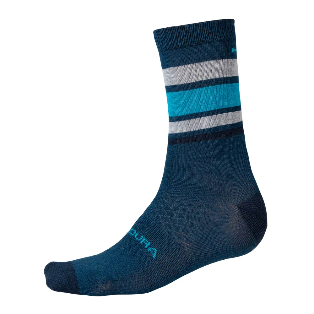 uPRISE Bikes Endura BaaBaa Merino Stripe Socks - Blueberry | Price match, 365 day return s, 18-Month Warranty, Finance Available & Free UK Delivery