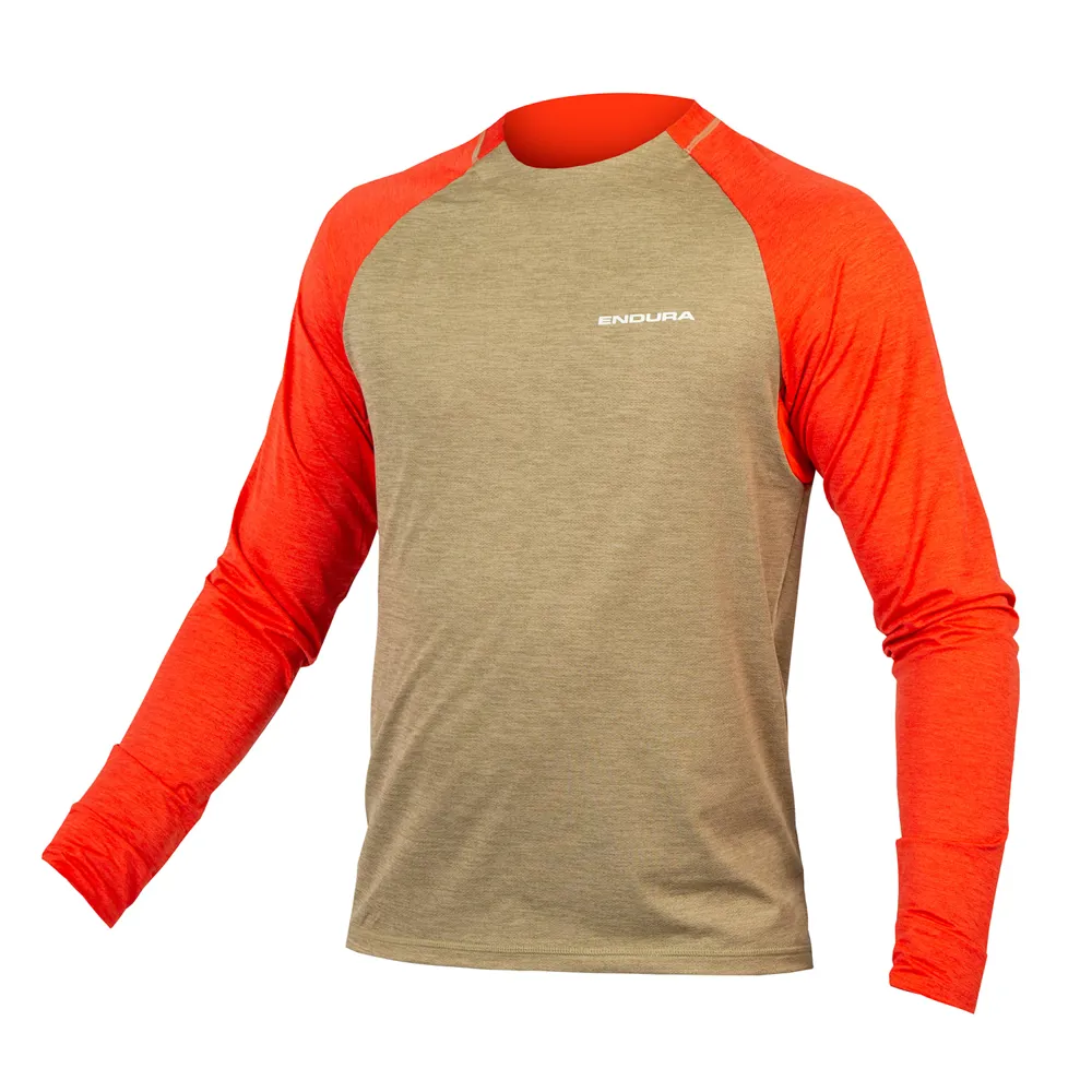 uPRISE Bikes Endura SingleTrack Men's Long Sleeve Jersey - Mushroom | Price match, 365 day return s, 18-Month Warranty, Finance Available & Free UK Delivery