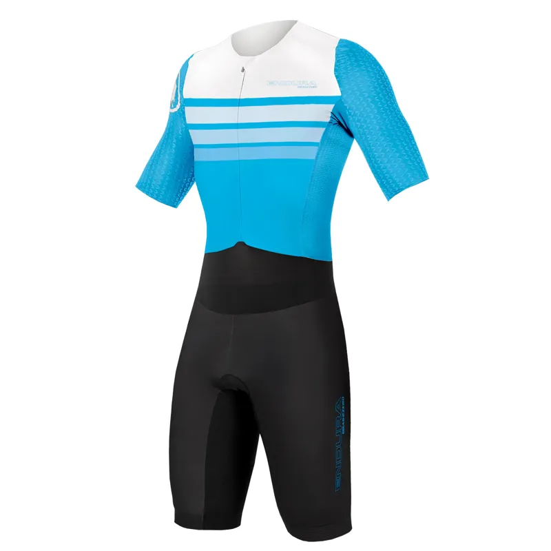 Endura QDC D2Z Short Sleeve Tri Suit II with SST - Hi-Viz Blue