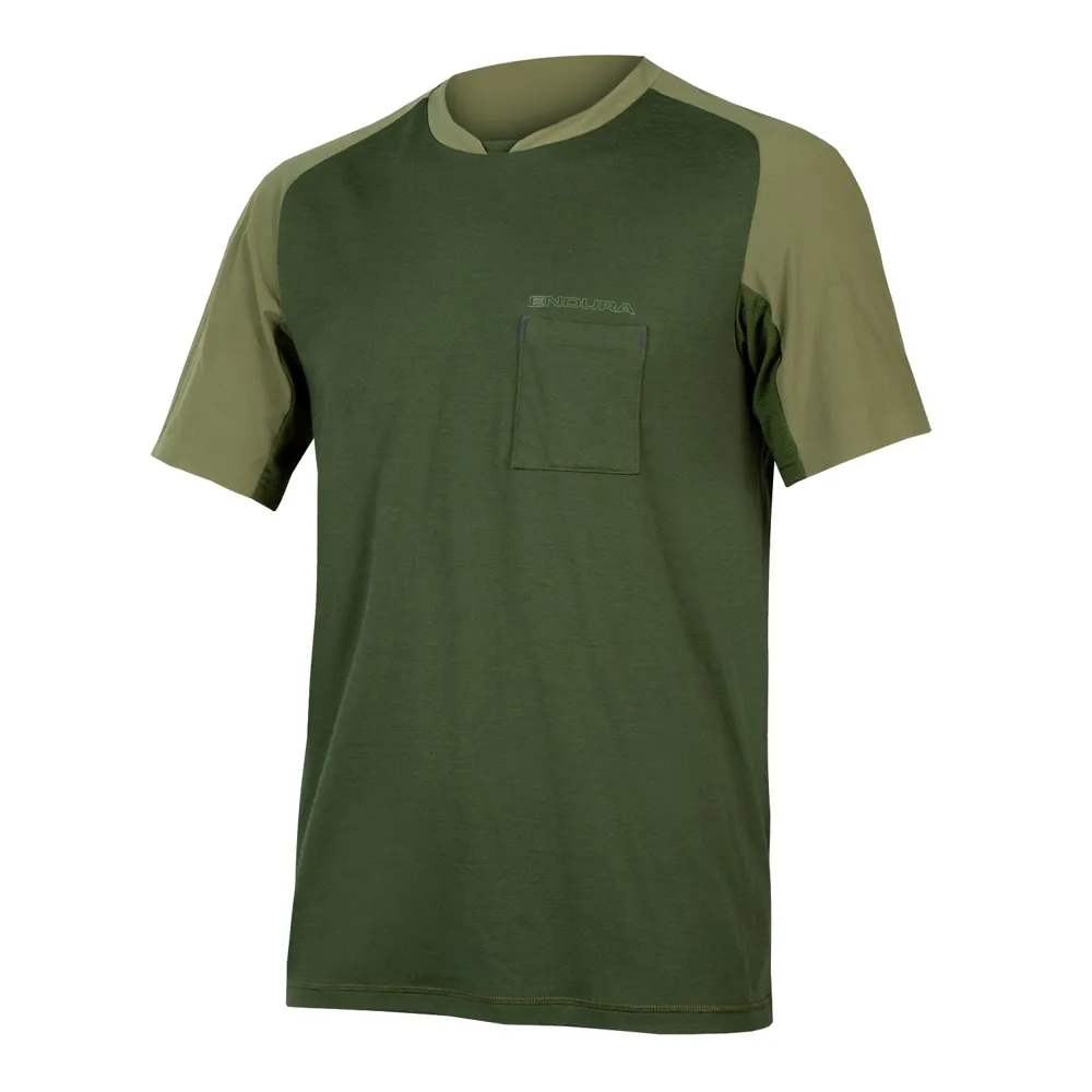 uPRISE Bikes Endura GV500 Foyle Men's Causal Gravel T-Shirt - Olive Green | Price match, 365 day return s, 18-Month Warranty, Finance Available & Free UK Delivery