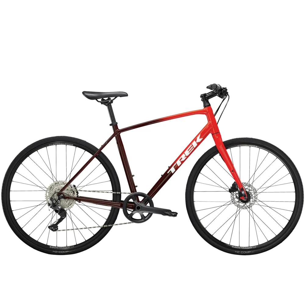 uPRISE Bikes Trek FX 3 Disc Hybrid Bike - Viper Red/Cobra Blood Fade | Price match, 365 day return s, 18-Month Warranty, Finance Available & Free UK Delivery