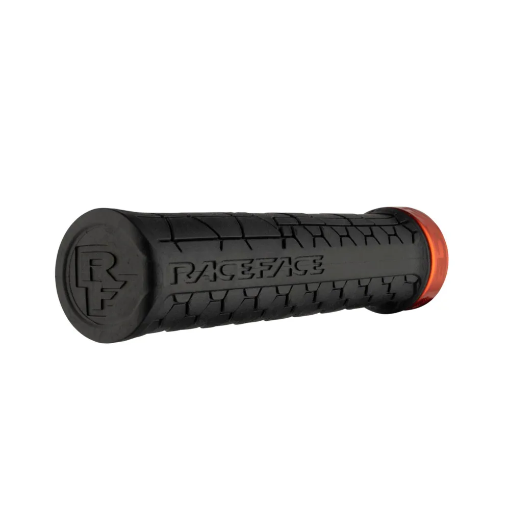 uPRISE Bikes Race Face Getta Grip Lock-On MTB Grips - Black/Orange | Price match, 365 day return s, 18-Month Warranty, Finance Available & Free UK Delivery