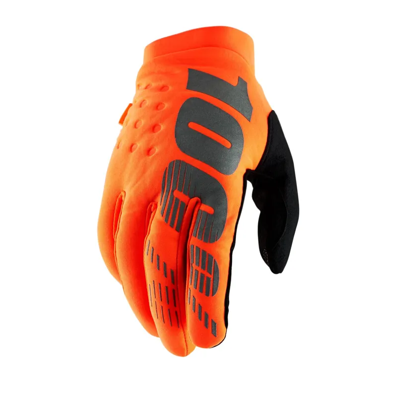 100 Percent Brisker Cold Weather Youth Gloves - Fluo Orange