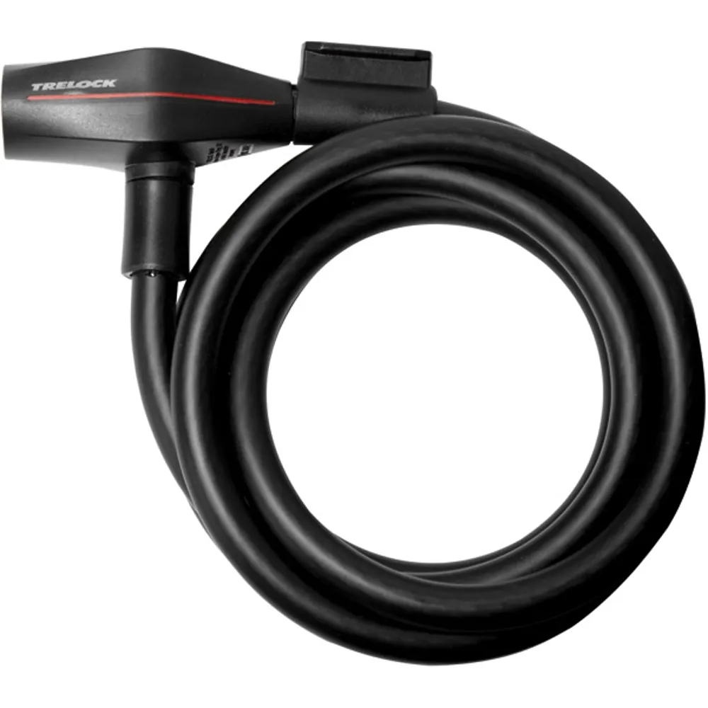 uPRISE Bikes Trelock SK210 Curly Cable Key Lock - 180cm x 10mm - Black | Price match, 365 day return s, 18-Month Warranty, Finance Available & Free UK Delivery