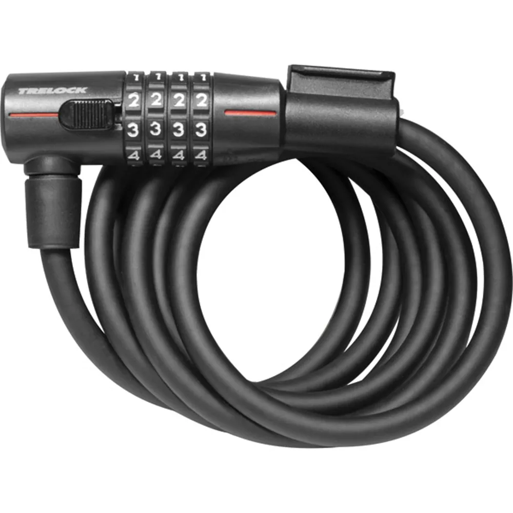 uPRISE Bikes Trelock SK312 Curly Cable Combo Lock - 180cm x 12mm - Black | Price match, 365 day return s, 18-Month Warranty, Finance Available & Free UK Delivery
