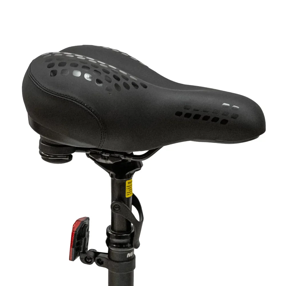 uPRISE Bikes Mirider Comfort Gel Saddle with Rear Light - Black | Price match, 365 day return s, 18-Month Warranty, Finance Available & Free UK Delivery