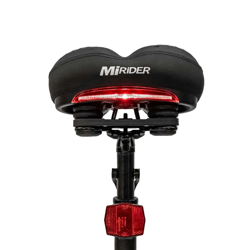 Mirider Comfort Gel Saddle with Rear Light - Black-1