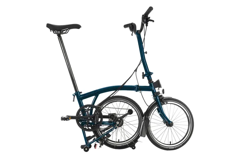 Brompton H6L High Bar C Line Explore 2024 Folding Bike -  Ocean Blue - Ext. Post-1