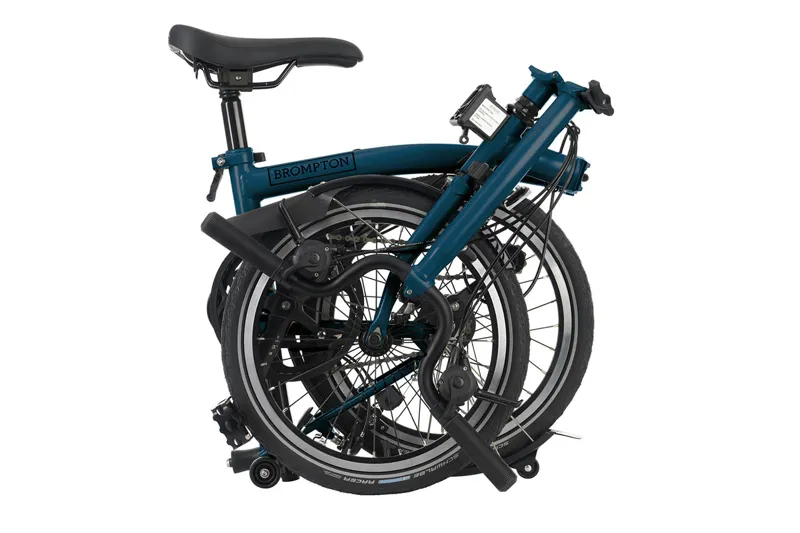Brompton H6L High Bar C Line Explore 2024 Folding Bike -  Ocean Blue - Ext. Post-2
