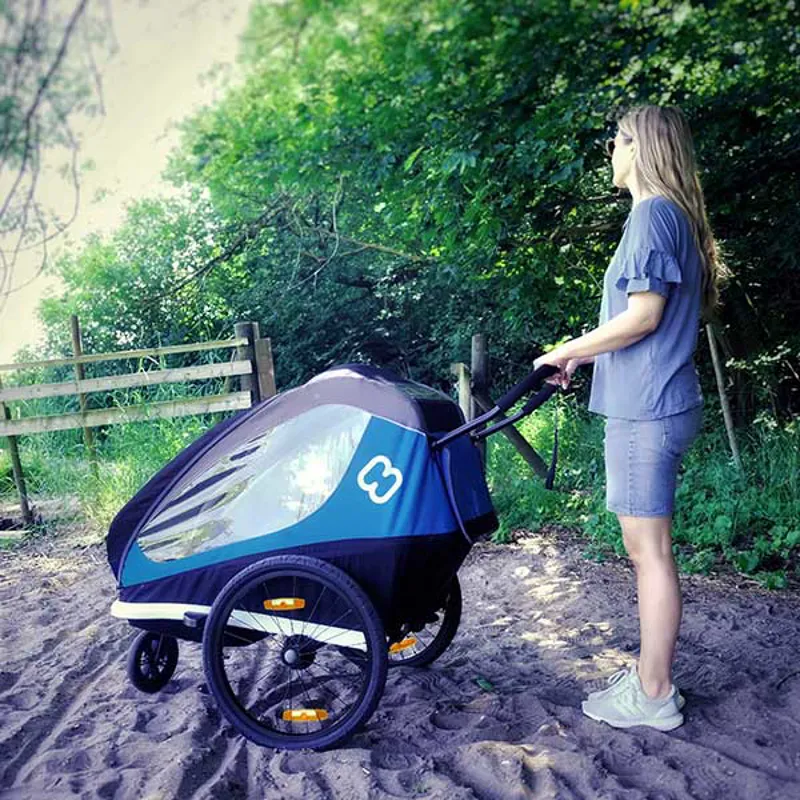 Hamax Traveller Twin Child Bike Trailer - Blue/Grey-4