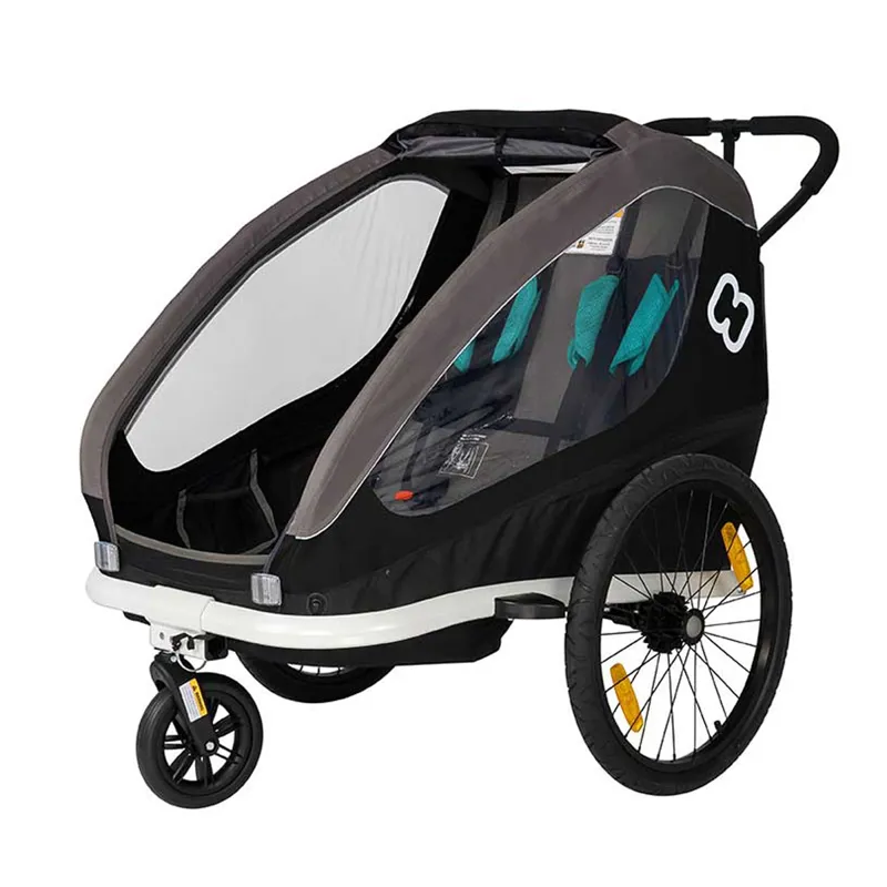 Hamax Traveller Twin Child Bike Trailer - Black/Grey-1