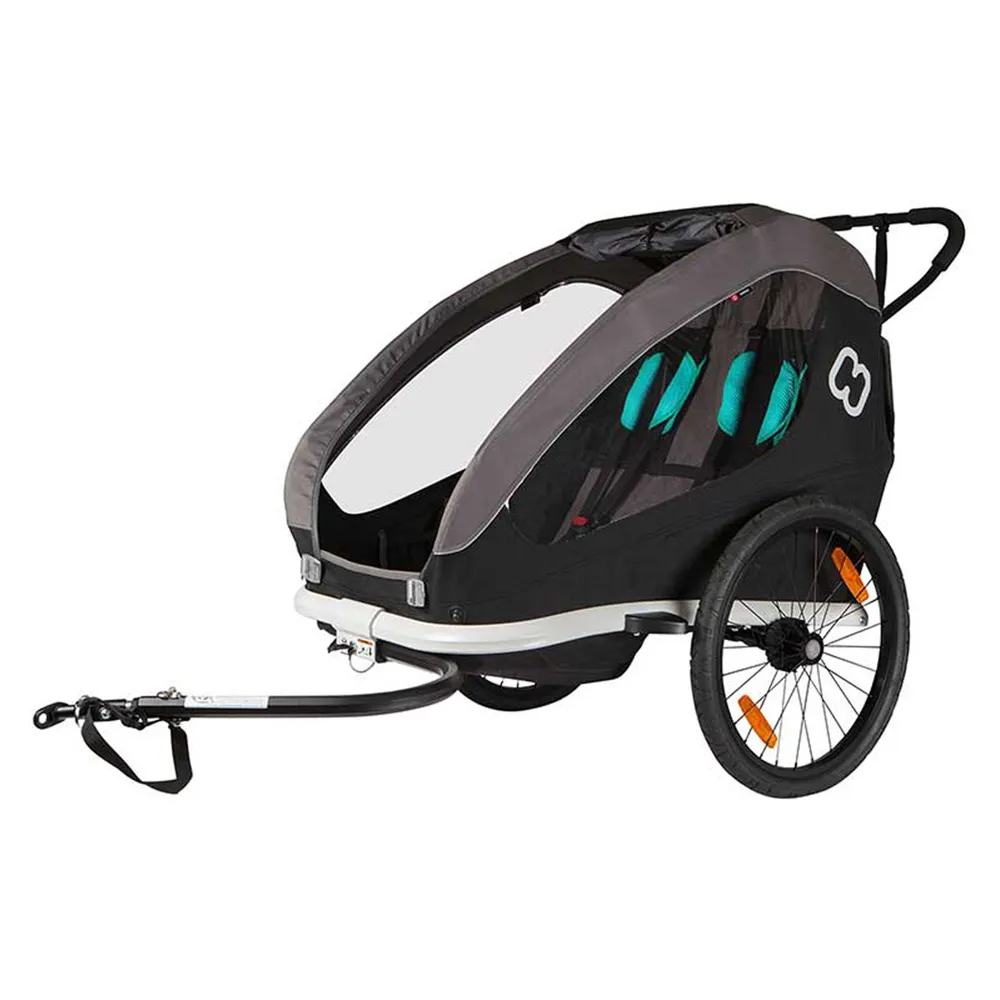 uPRISE Bikes Hamax Traveller Twin Child Bike Trailer - Black/Grey | Price match, 365 day return s, 18-Month Warranty, Finance Available & Free UK Delivery