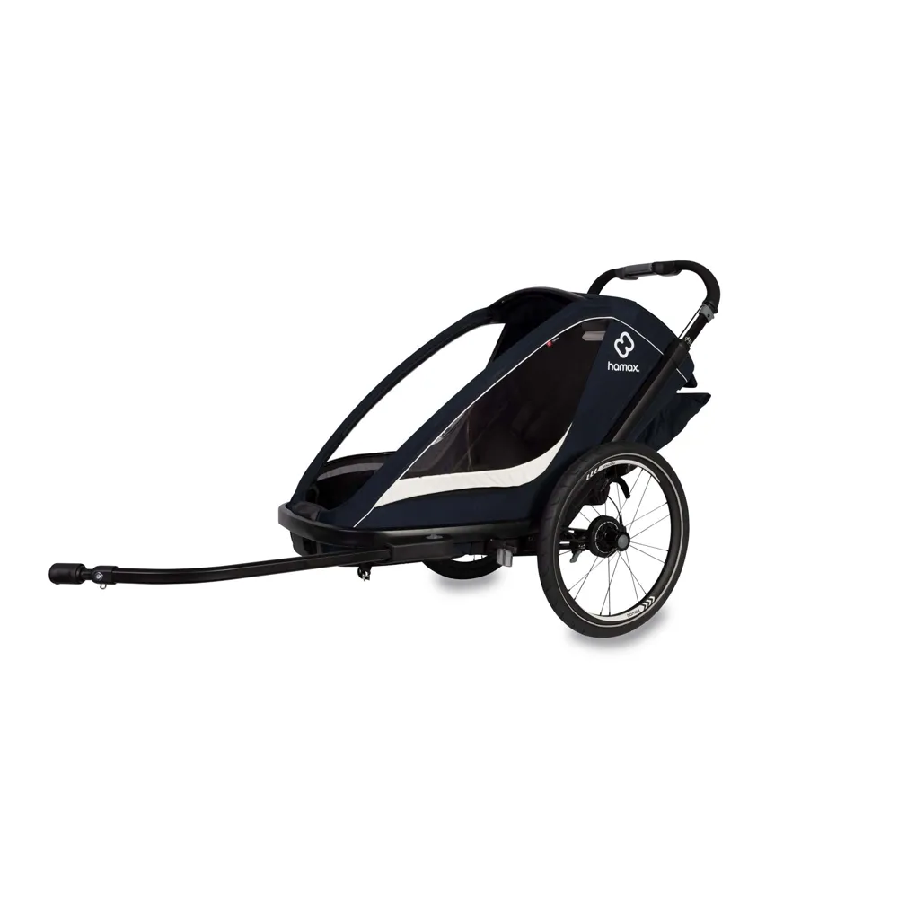 uPRISE Bikes Hamax Breeze Single Child Bike Trailer - Navy/Cream | Price match, 365 day return s, 18-Month Warranty, Finance Available & Free UK Delivery