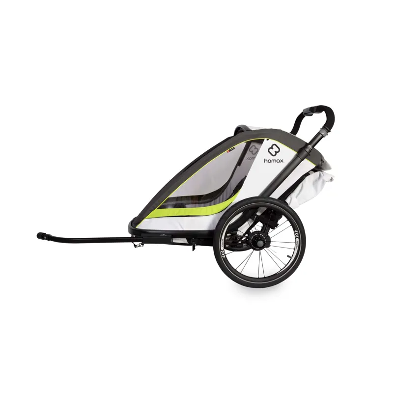 Hamax Breeze Twin Child Bike Trailer - White/Green-1