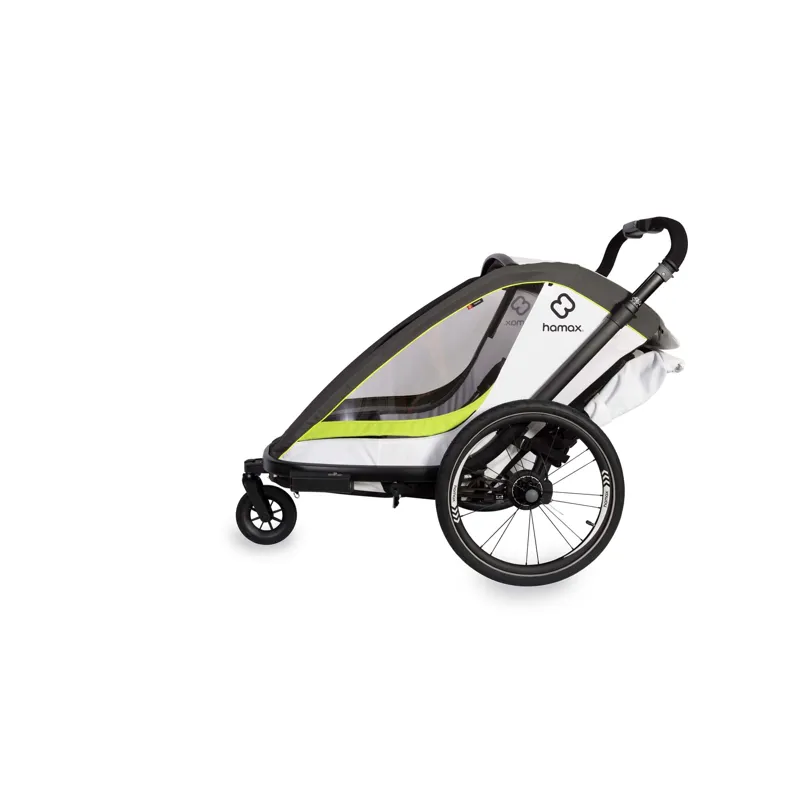 Hamax Breeze Twin Child Bike Trailer - White/Green-3