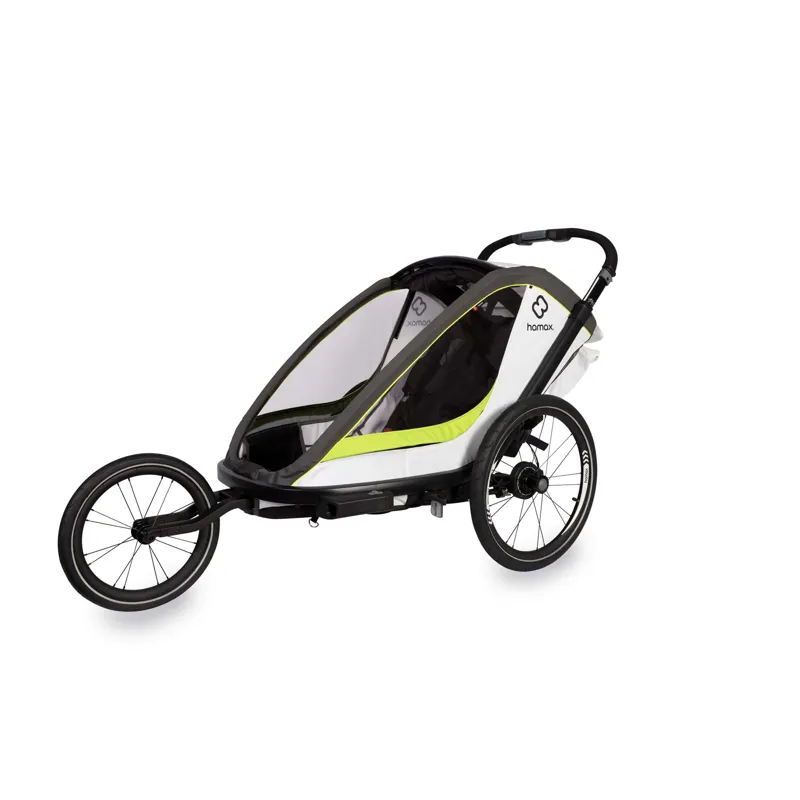 Hamax Breeze Twin Child Bike Trailer - White/Green-4