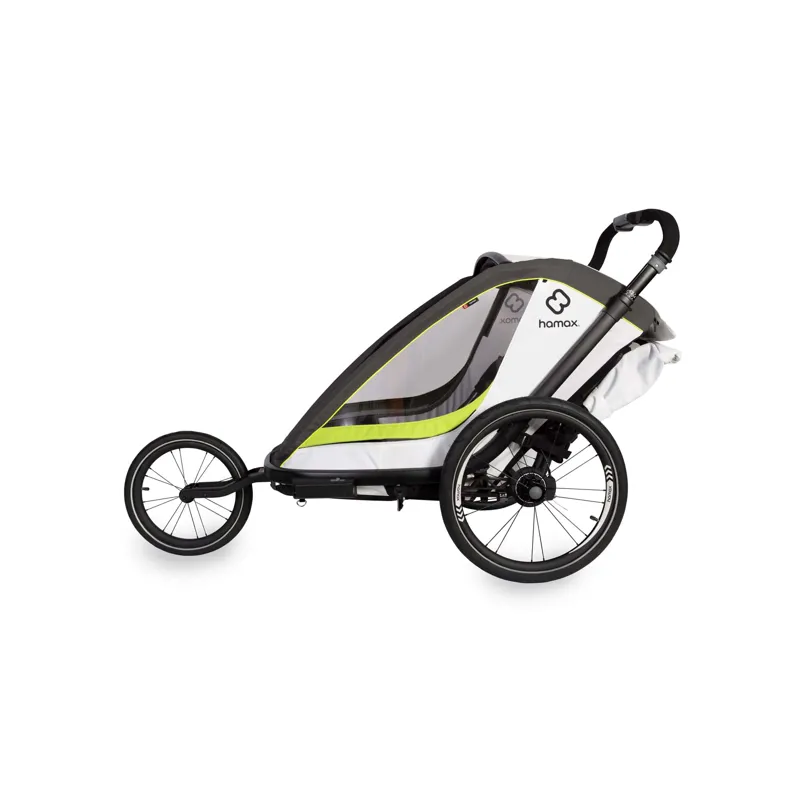 Hamax Breeze Twin Child Bike Trailer - White/Green-5