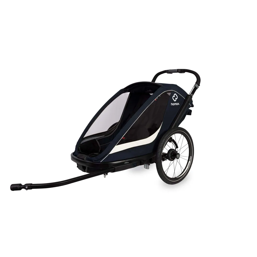 uPRISE Bikes Hamax Breeze Twin Child Bike Trailer - Navy/Cream | Price match, 365 day return s, 18-Month Warranty, Finance Available & Free UK Delivery
