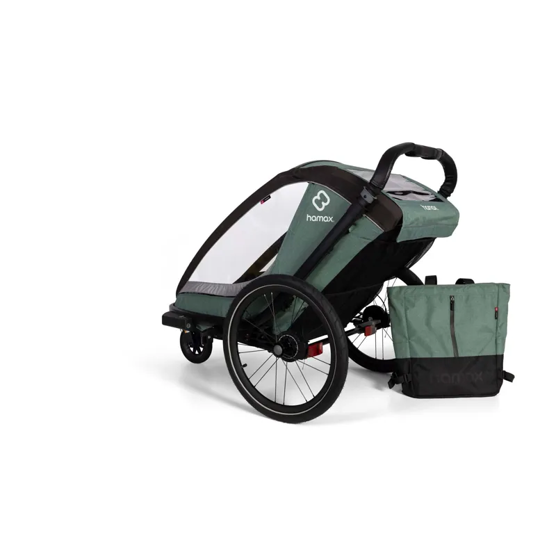 Hamax Cocoon Single Child Bike Trailer - Green/Black-5