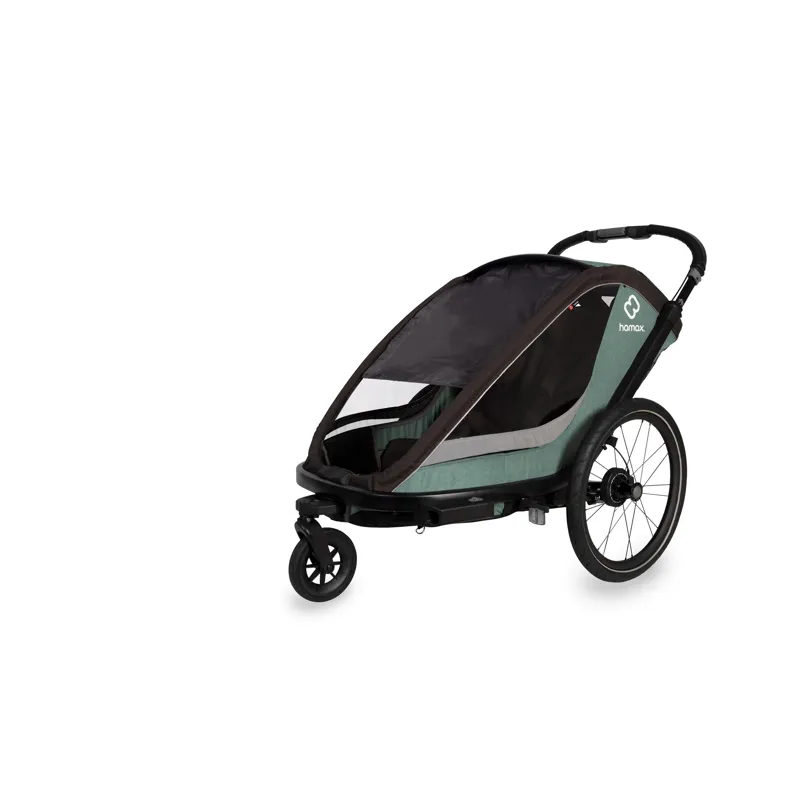Hamax Cocoon Twin Child Bike Trailer - Green/Black-4