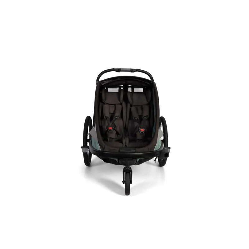 Hamax Cocoon Twin Child Bike Trailer - Green/Black-5