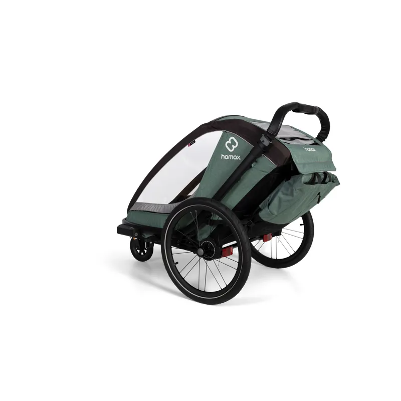 Hamax Cocoon Twin Child Bike Trailer - Green/Black-7