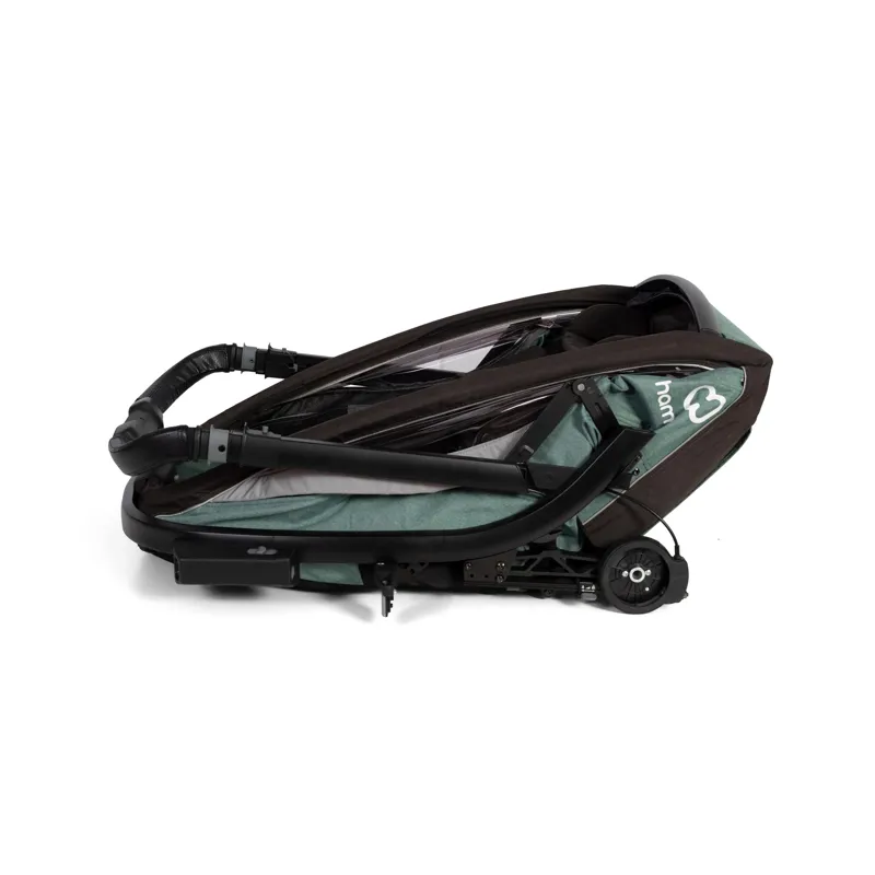 Hamax Cocoon Twin Child Bike Trailer - Green/Black-9