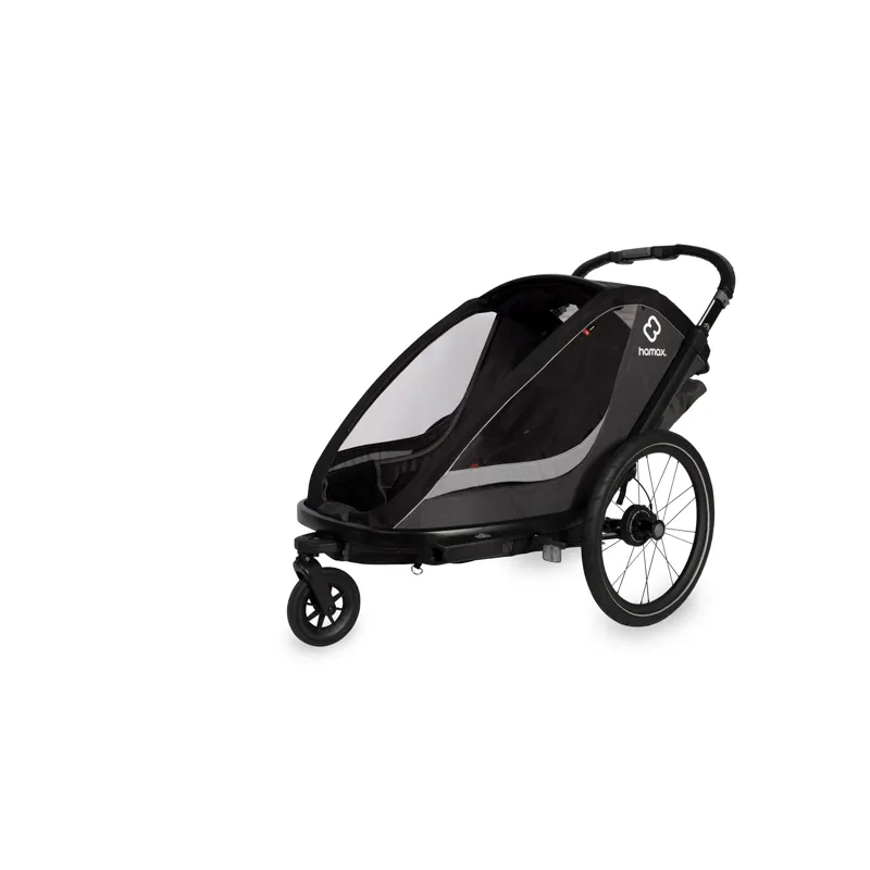 Hamax Cocoon Twin Child Bike Trailer - Grey/Black-3