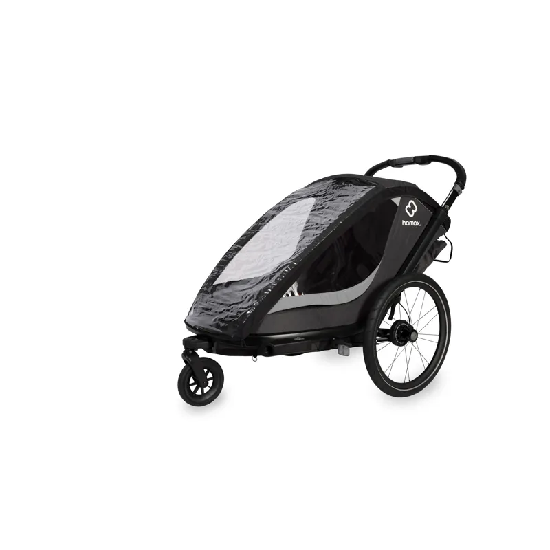 Hamax Cocoon Twin Child Bike Trailer - Grey/Black-4