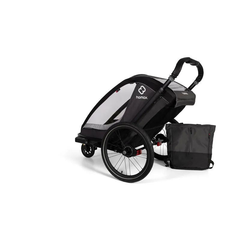 Hamax Cocoon Twin Child Bike Trailer - Grey/Black-10