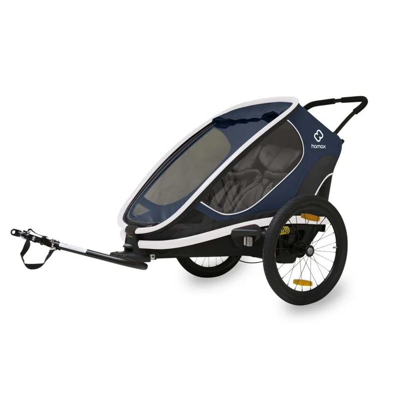 Hamax Outback Twin Reclining Child Trailer - Navy/White
